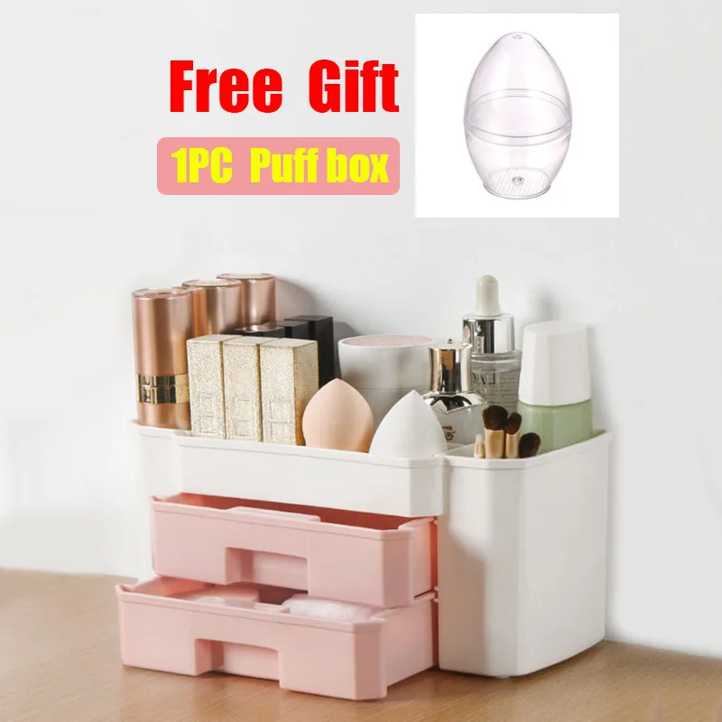  YiCleaner Makeup Storage Box Plastic Cosmetics Organizer Make-up Brush Holder Nail-Polish Organizer