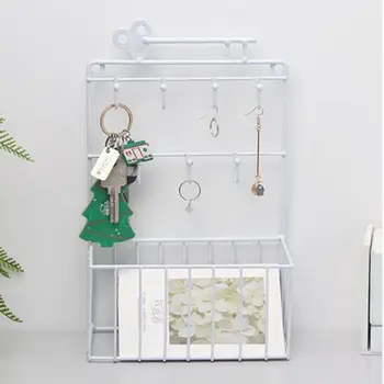 

Wall Mounted Mail and Key Holder 7 Hook Rack Organizer Pocket and Letter Sorter for Entryway Kitchen Home Office Decor 72XD