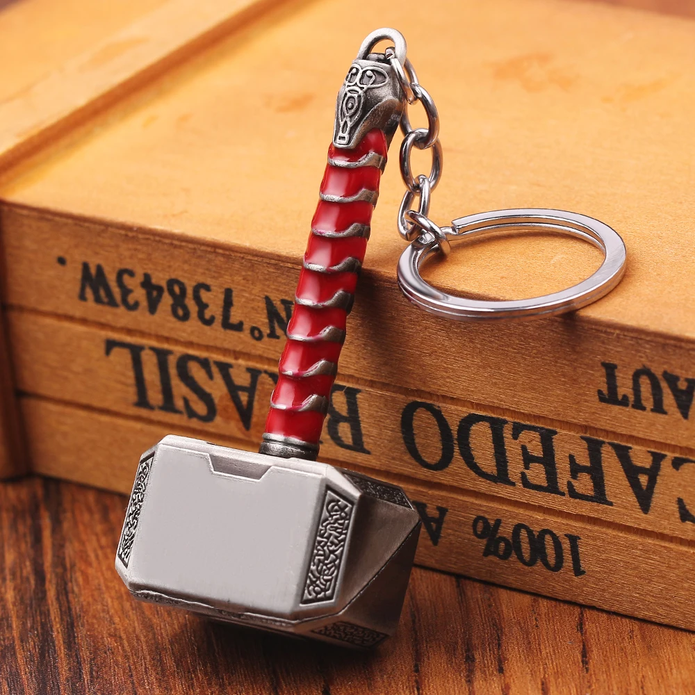 Marvel The Avengers Thor Hammer Metal Key Chain Keyring Men Women Key Holder Car Keychain Accessories Backpacks Gift - Image 5