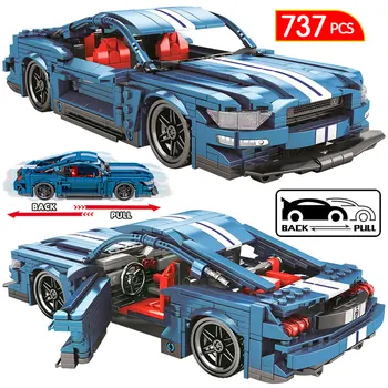 

728PCS City Diy Pull Back Mechanical F1 Racing Car Building Blocks Technic Car Bricks Toys For Children Boy