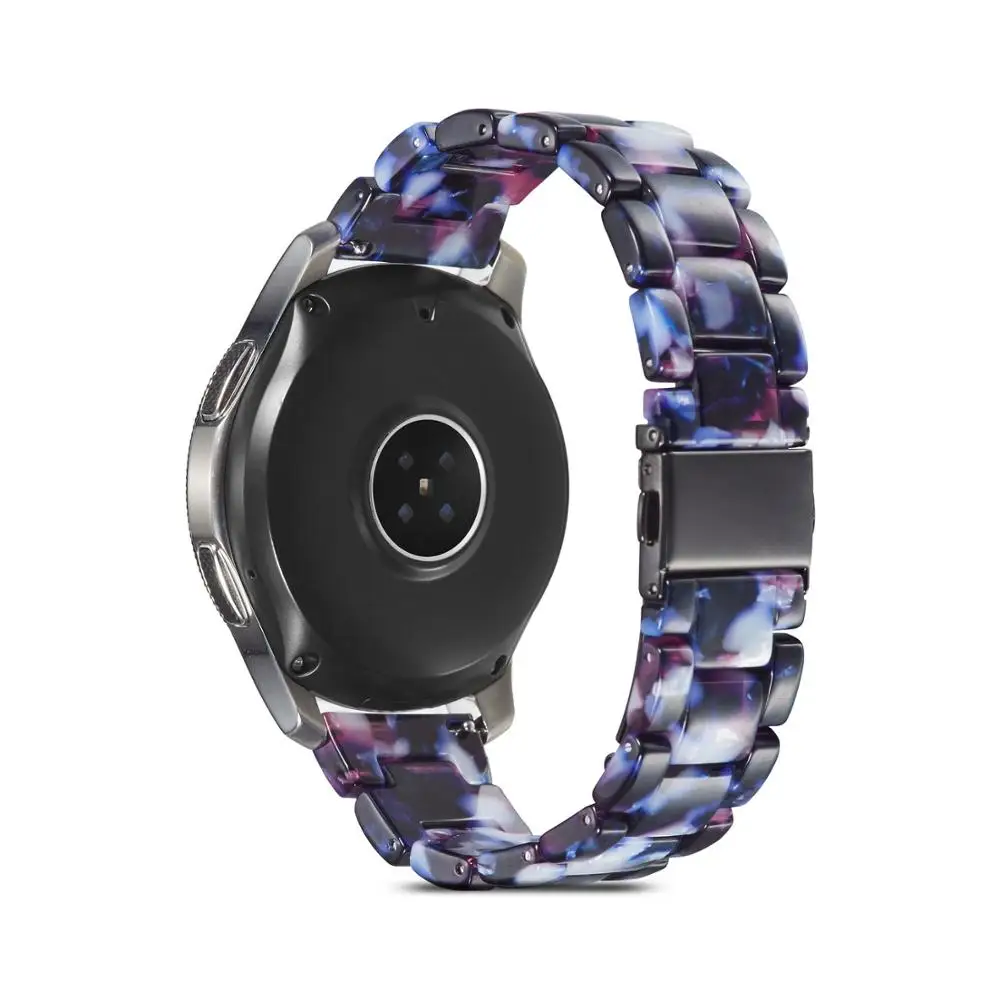 22 мм ремешок для часов из смолы для samsung galaxy 46 мм gear s3 ремешок из нержавеющей стали с пряжкой huawei gt ремешок для часов - Цвет ремешка: blue white