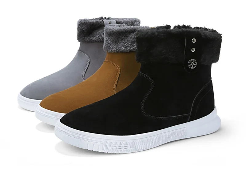 30 Snow Boots Men Winter Shoes Warm Plush for Cold Winter Men Ankle Boots Fashion Non-slip Male Footwear Snow Shoes KA2000