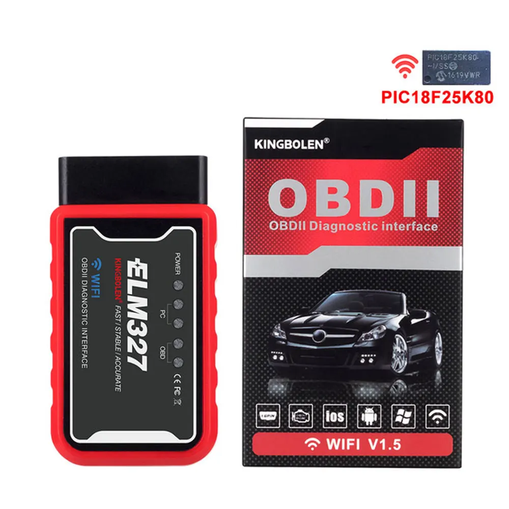 WIFI Vehemo ELM327 V1.5 автомобильный диагностический инструмент OBD2 сканер код ридер адаптер IOS сканирование автомобиля код ридер автомобильные аксессуары - Цвет: WIFI