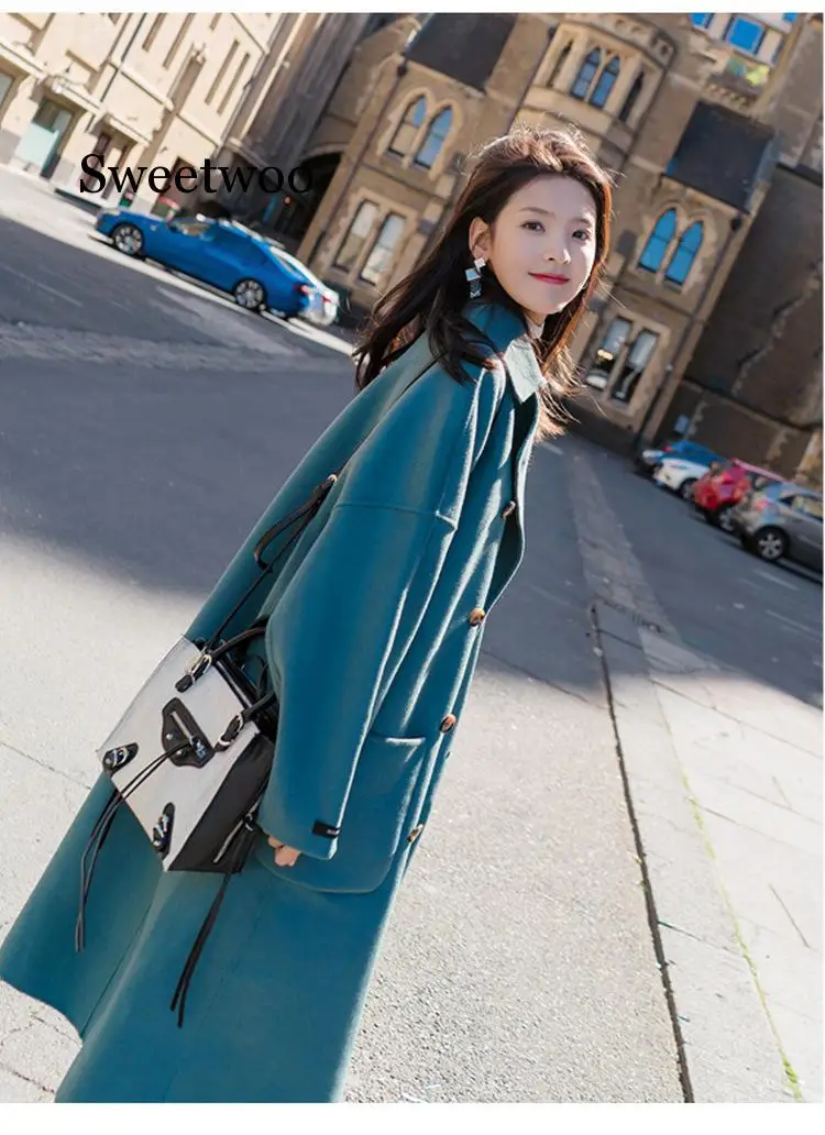 Large Size 2020 Fashion Women Winter Jacket Wool Coat Female Long Paragraph Long Sleeve Coat Thick Woolen Blends Outwear