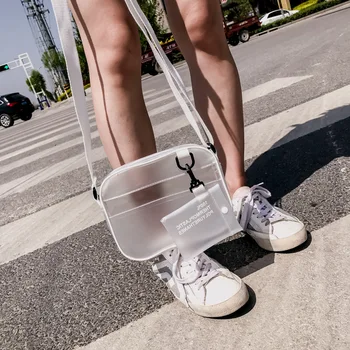 

Bags for Women 2020 Fashion Korean Style Jelly Transparent Shoulder Bag Simple Personality Mini Messenger Bag Clutch Purse