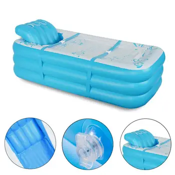 

PVC Inflatable S-shaped Backrest Bathtub Swimming Pool Foldable Insulation Family Bath Tub For Adults Home