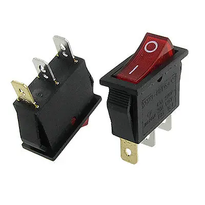 

10pcs Red Light ON/OFF SPST Snap in Boat Rocker Switch 3Pin 15A/250V 20A/125V AC