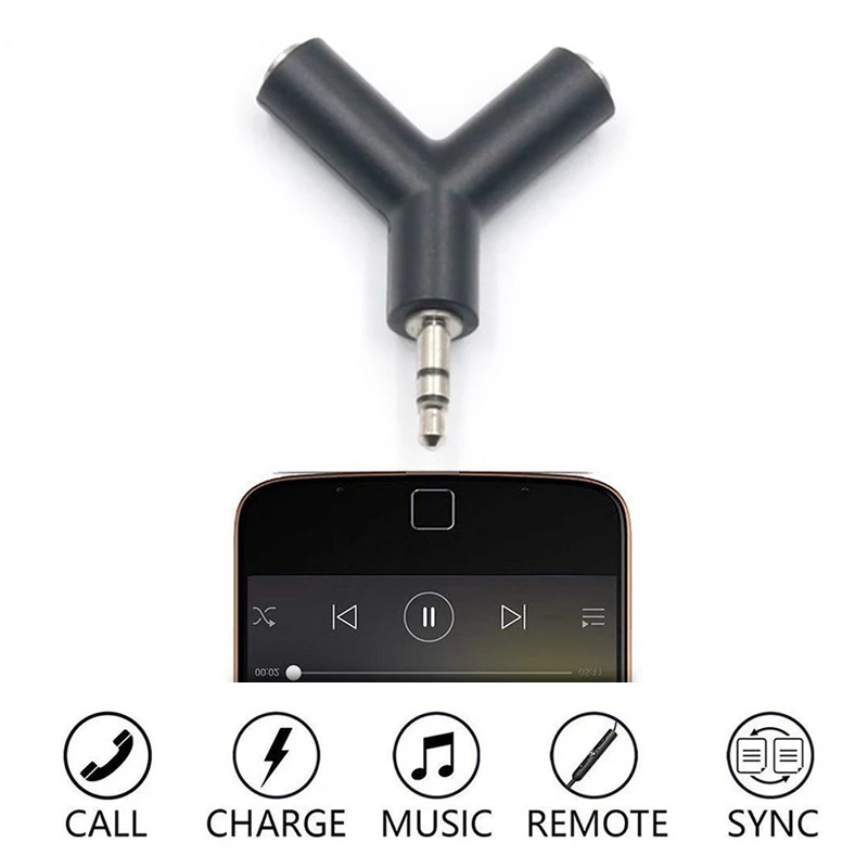 Audio Splitter Y Jack Male to 2 Female M/F 3.5mm Stereo Cable Adapter for Earphone Headphones Mobile phone PC MP3 MP4 | Мобильные