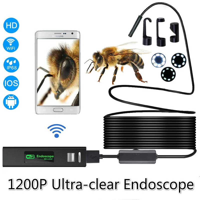 1200P ультра прозрачный эндоскоп для Apple Android WiFi мобильный телефон объектив 8 мм