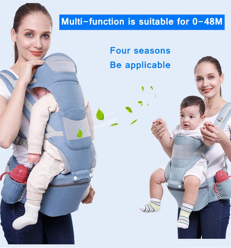 

0-48M Ergonomic Baby Carrier Baby Cushion Front Sitting Kangaroo Baby Wrap Sling for Baby Travel Multifunction Infant Carrier