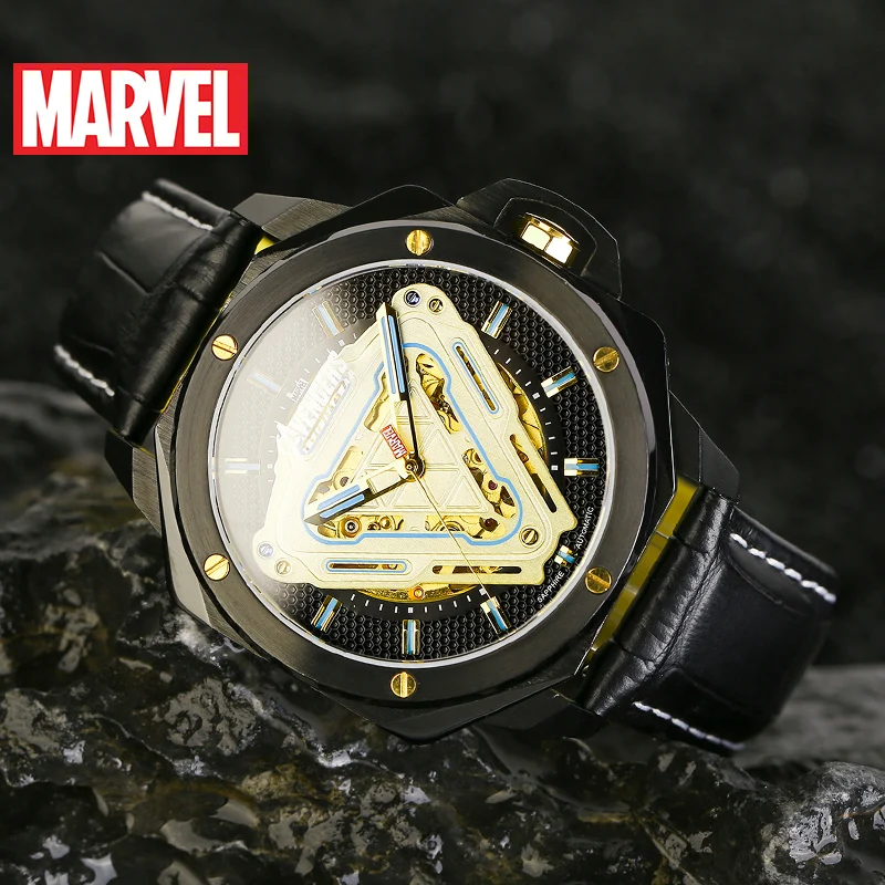 MARVEL, мужские Роскошные наручные часы, Мститель, Железный человек, с отверстиями, автоматические мужские часы, браслет, хронограф, наручные часы для мужчин, Reloj M6005