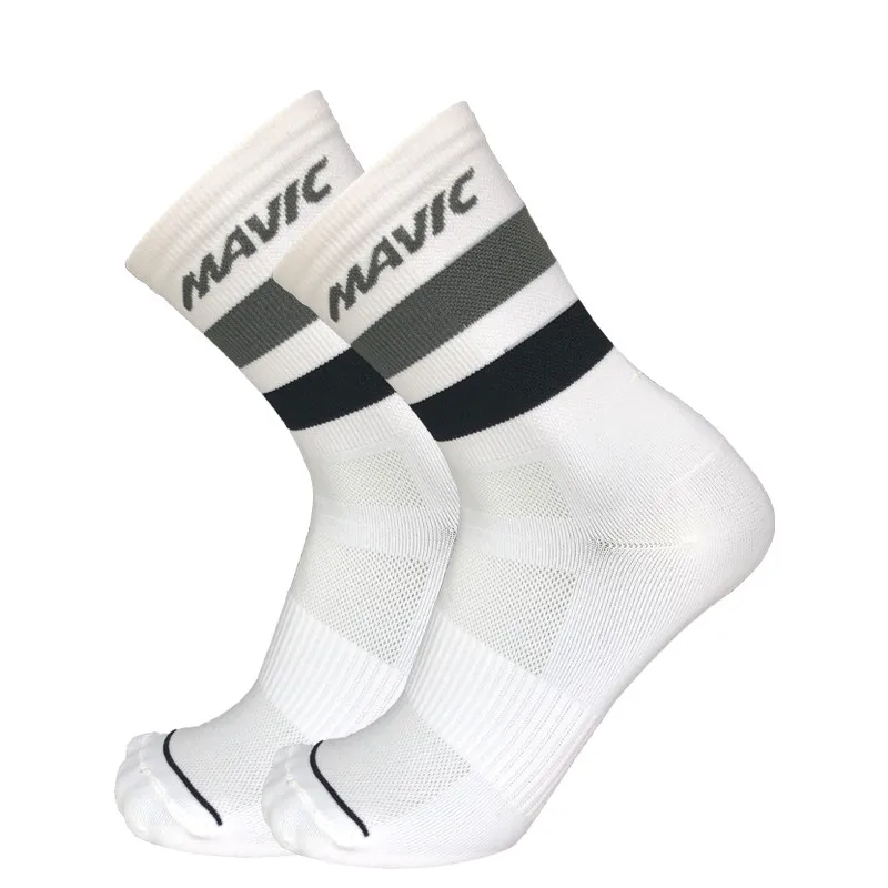 Спортивные мужские и женские брендовые качественные профессиональные гоночные велосипедные носки дышащие дорожные велосипедные спортивные гетры носки для горного велосипеда - Цвет: Белый