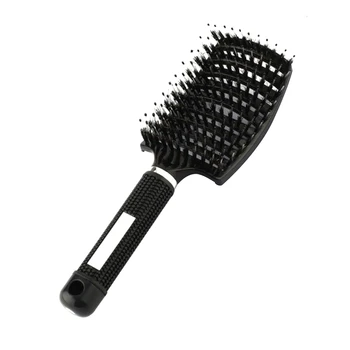 

Professional Bristle Hairbrush Portable Multi-function Salon Hair Styling Massage Comb