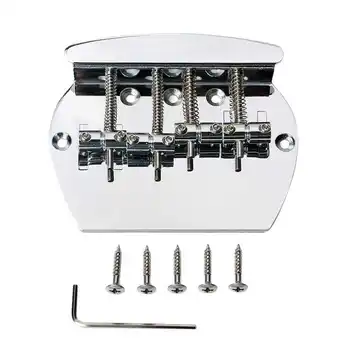 

SEWS-Chromium 4 String Vintage Style Bass Hardtail Bridge for Precision Jazz Bass Top Load Upgrade