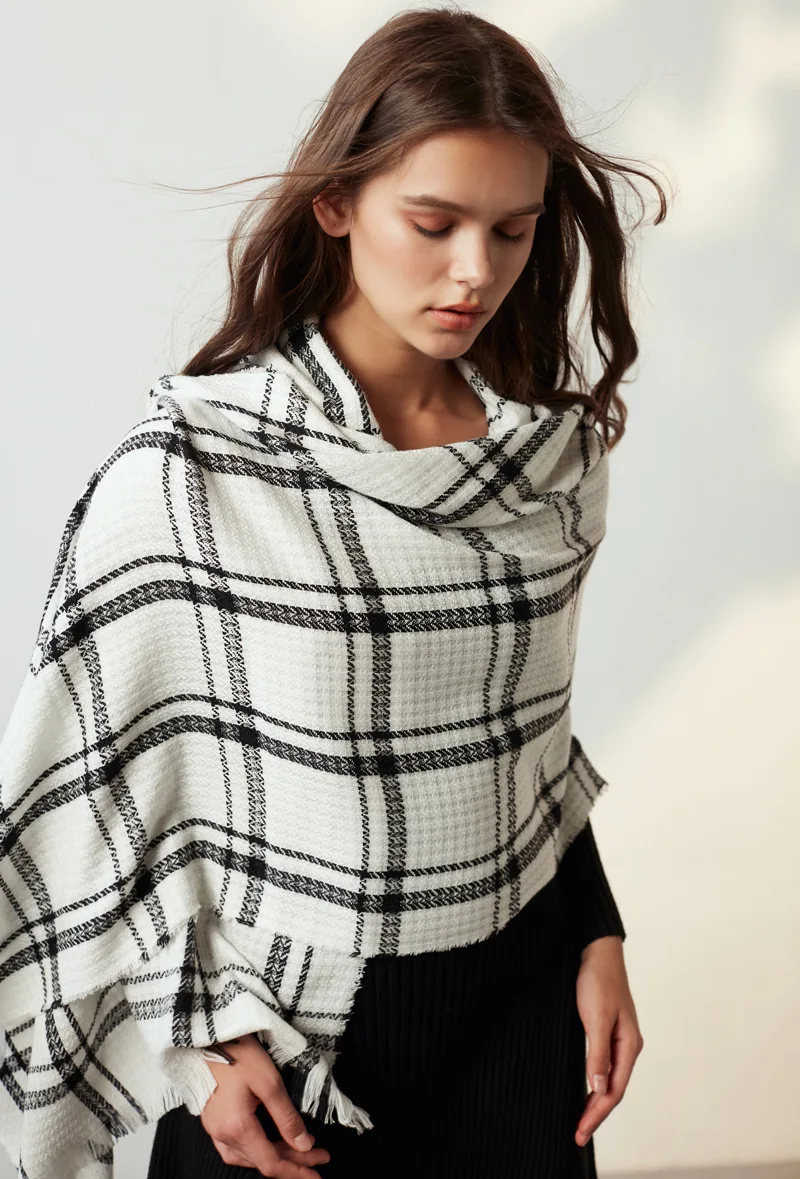 Hot Designer Winter Women Scarf Plaid Warm Cashmere Scarves Shawls Female Luxury Brand Pashmina Scarf Lady Blanket Wrap