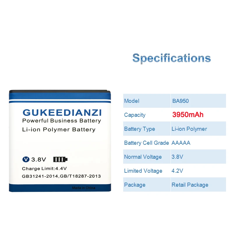 GUKEEDIANZI 3950 мАч BA950 аккумулятор для телефона sony Xperia ZR SO-04E M36h C5502 C5503 Dogo Xperia A AB-0300 сменный аккумулятор