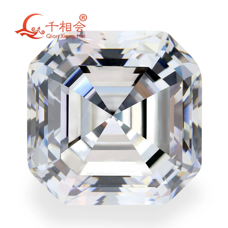 6А Качество Белый цвет asscher baota форма для кубического циркония свободные CZ камень сделано Цянь Сян Хуэй