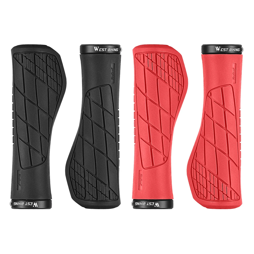 Poignées De Guidon VTT WEST BIKING Ergonomiques Verrouillables Orange - Paire