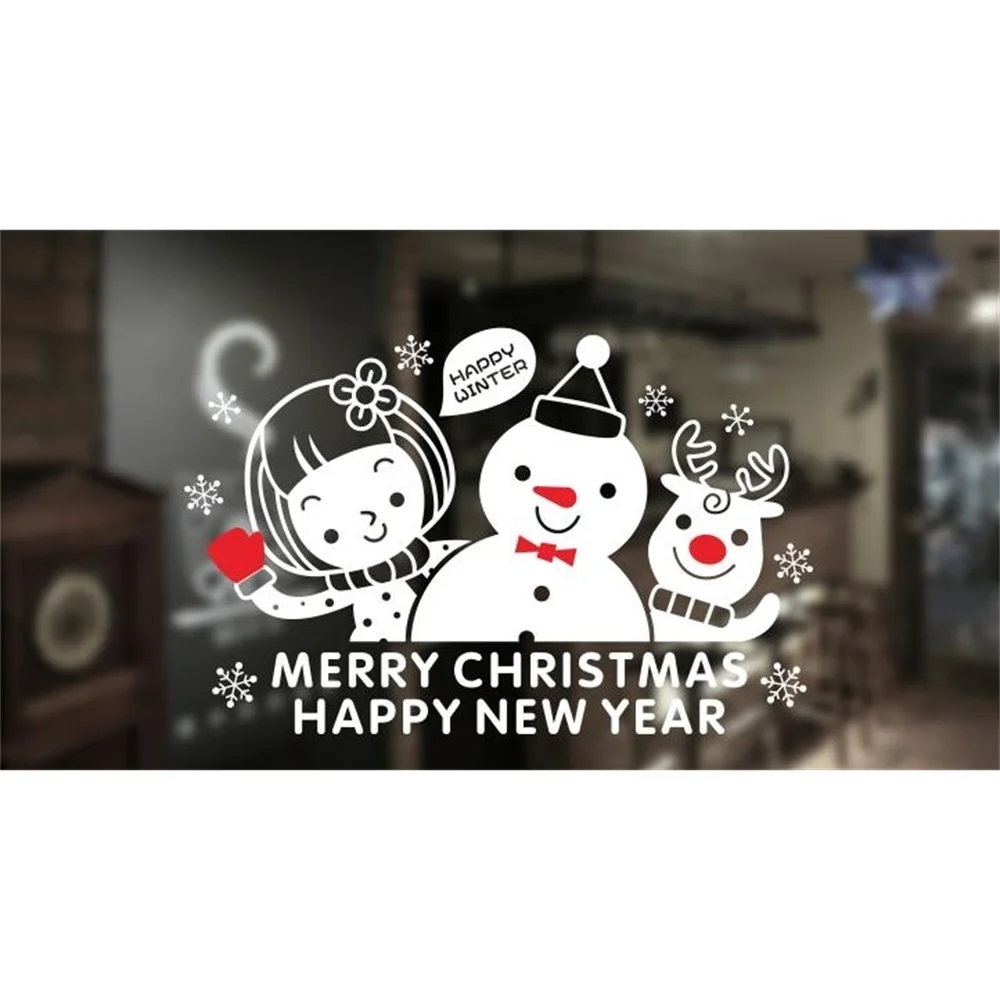 

Christmas Snowflake Child Festival Atmosphere Decoration Store Shop Office Door Decoration Sticker Window Sticker