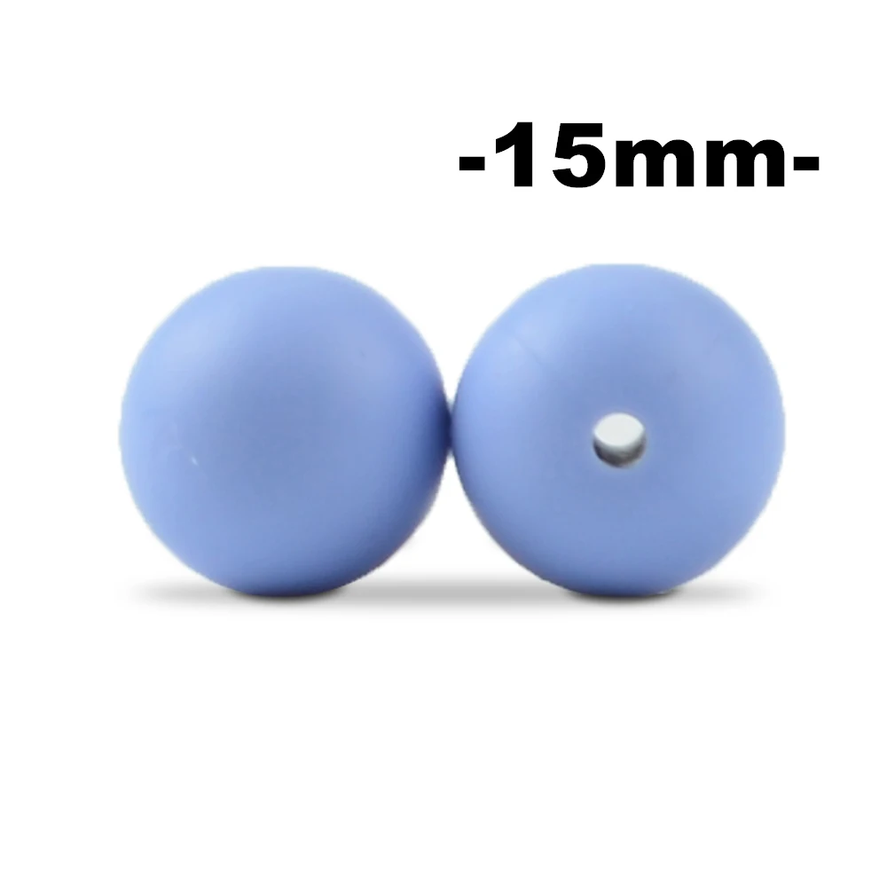 Set of 100 Round Silicone Beads - 15mm, Food Grade, BPA-Free, for DIY Jewelry and Crafting Accessories