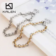 KALEN, богемные женские браслеты, серебро/золото, нержавеющая сталь, цепочка, застежка-карабин, браслеты для женщин, простые, Mujer, вечерние, ювелирные изделия