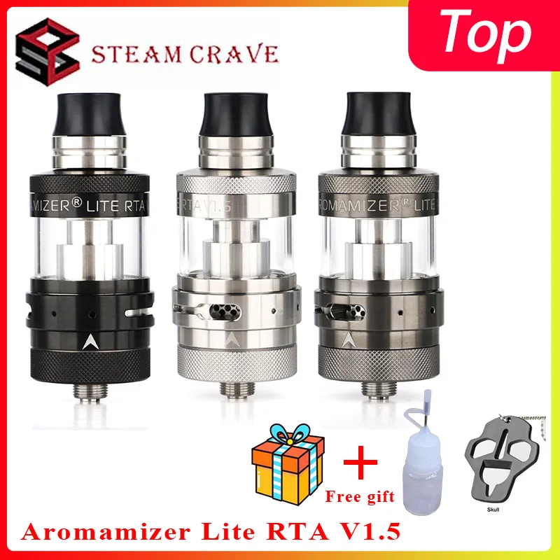 

New Steam Crave Aromamizer Lite RTA V1.5 3.5ml/ 4.5ml MTL RTA Adjustable airflow DL drip tip electronic cigarette tank vs Zeus x