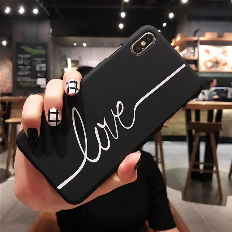 Для iphone X 6 7 8 6s 5 5S se чехол для Fundas iphone XR XS 11 Pro Max 6 s 6s 8 7 Plus чехол жесткий сердце любовь розовый чехол для телефона