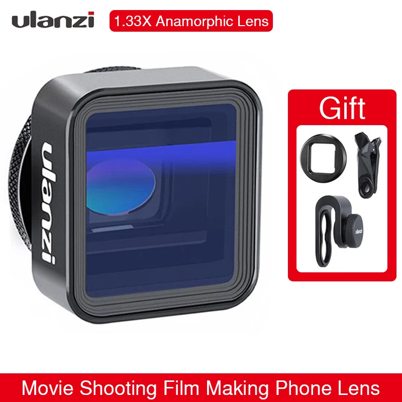 

Ulanzi Universal Anamorphic Lens For iPhone 12 Pro Max 11 X 1.33X Wide Screen Video Widescreen Slr Movie Videomaker Filmmaker