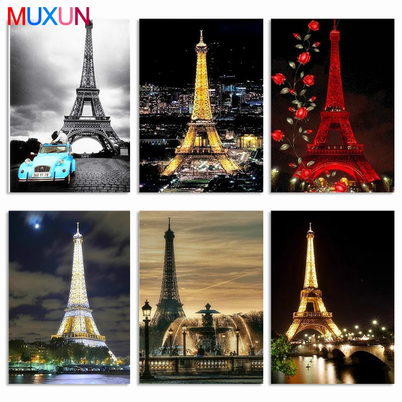 

Tower Home Decor Needlework 5D Diamond Painting Scenery Paris Picture Of Rhinestones Diamond Embroidery Landscape Gift Rp616
