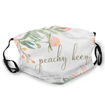 

Peach Flowers Double-sided printed dustproof and windproof mask, can be cleaned and reused, suitable for outdoor sports