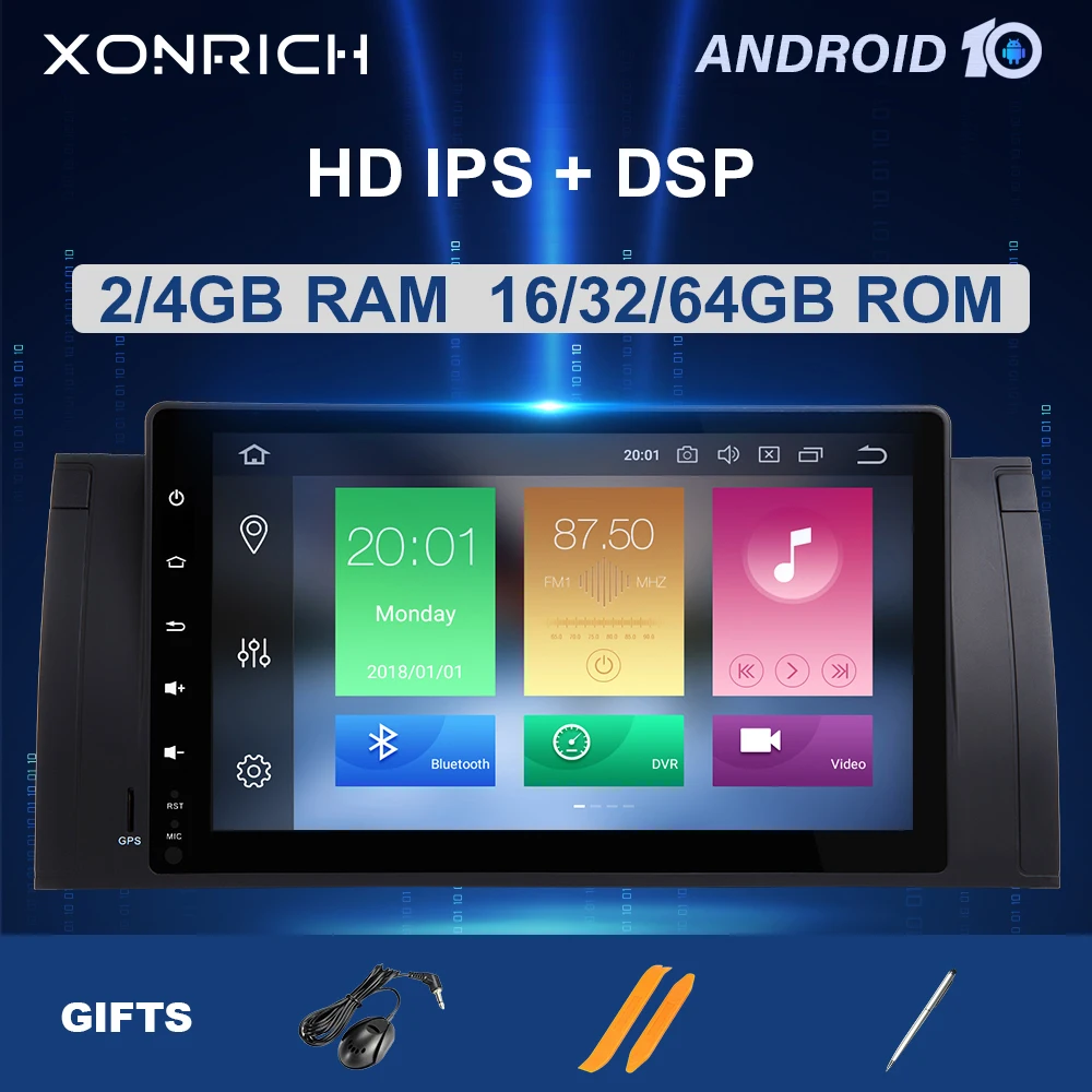 IPS DSP 1 Din Android 10 Car Radio Multimedia Player For BMW X5 E53 E39 Audio Navigation Stereo Tape Recorder Head Unit 4GB 64GB |