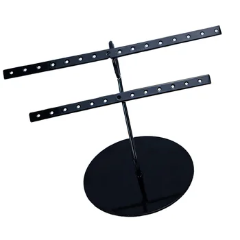 

1Pc Double-tier Earrings Stand Creative Display Rack Home Jewelry Holder (Black)