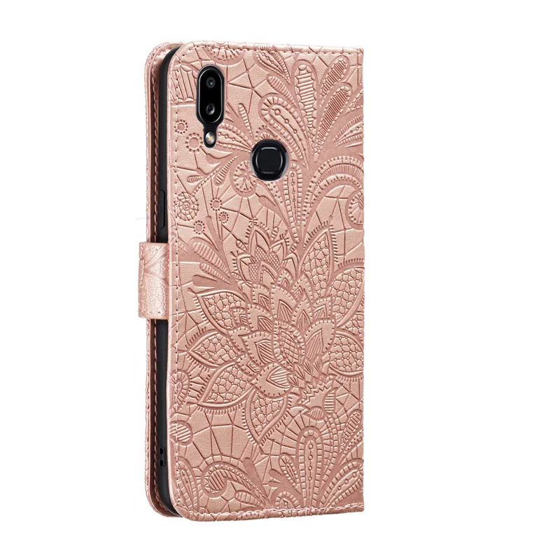Кожаный флип-чехол s для samsung A10 SM-A105F A10S SM-A107F a10 S, чехол для Galaxy A10E SM-A102U, кошелек с цветочным узором и кружевом