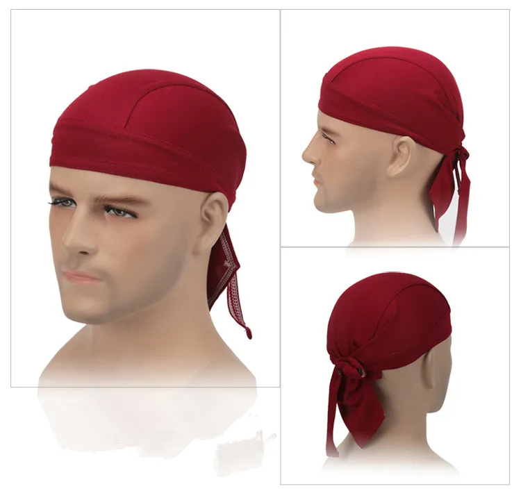 Riding a pirate hat Mountain bike Road bike riding a solid color pirate headscarf Cycling helmet