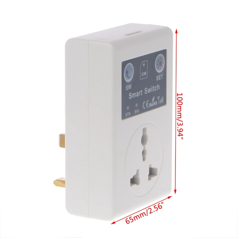 EU/UK 220V Phone RC Remote Wireless Control Smart Switch GSM Socket Power Plug for Home Household Appliance