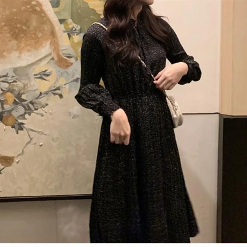 3XL Plus Size Zwarte Bloemen Jurk Vrouwelijke 2020 Nieuwe Lente Taille Was Dun Temperament Lange Mouw Losse Mid Jurk Vestidos 3XL Plus Size Zwarte Bloemen Jurk Vrouwelijke 2020 Nieuwe Lente Taille Was Dun Temperament Lange Mouw Losse Mid Jurk Vestidos