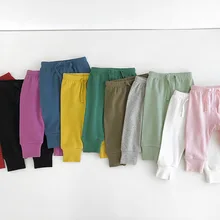 Chen/детская одежда для мамы и новорожденных, весенняя одежда, женские длинные штаны для младенцев 0-1-2 лет, однотонные штаны для маленьких мальчиков