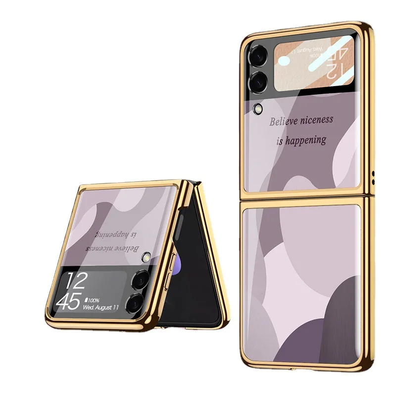 Чехол-книжка для Samsung Galaxy Z роскошный стеклянный чехол с гальваническим покрытием