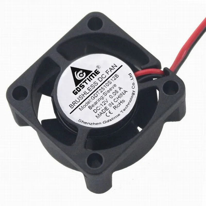 Gdstime 10 шт. 12V 2 Pin бесщёточный кулер постоянного тока с фокусным расстоянием 25 мм x 10 мм Ювелирные наборы с маленьким микро водяного охлаждения радиатора 25x25mm ПК Чипсет VGA Видео кулер 2510