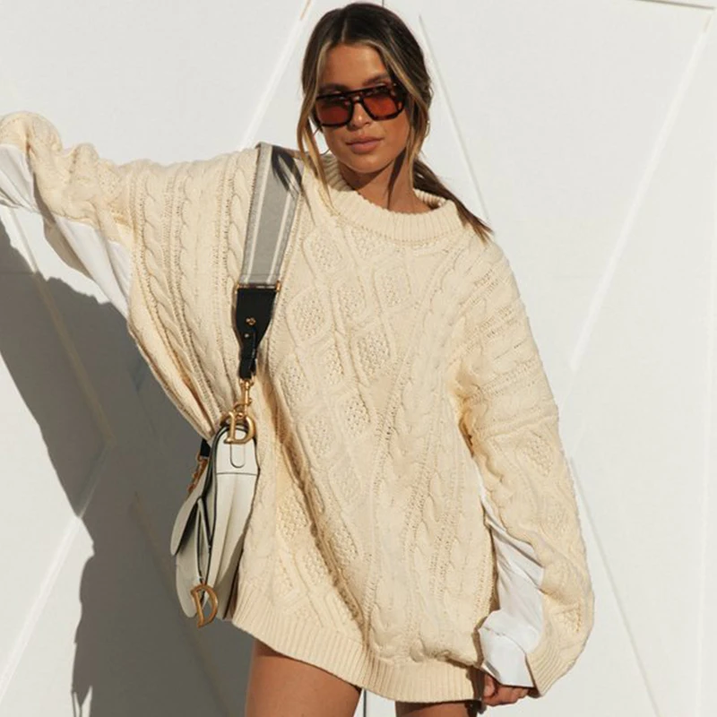 

Ardm Casual Oversize свитера женские 2021 New Korean Fashion Twist Knitted Sweater Warm Pull Female Pullovers Solid Tops