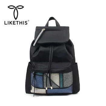

LIKETHIS Brand Women Student Backpack Laptop Waterproof Travel Bag Drawstring Cover Rucksack School Bags For Teenage Girl Bolsos