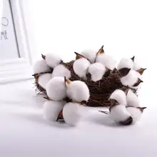 Натуральный высушенный хлопок 5/10 шт., дома, свадебное украшение, ремесла цветы Diy Подарочная коробка венок аксессуары Искусственные растения засушенные цветы