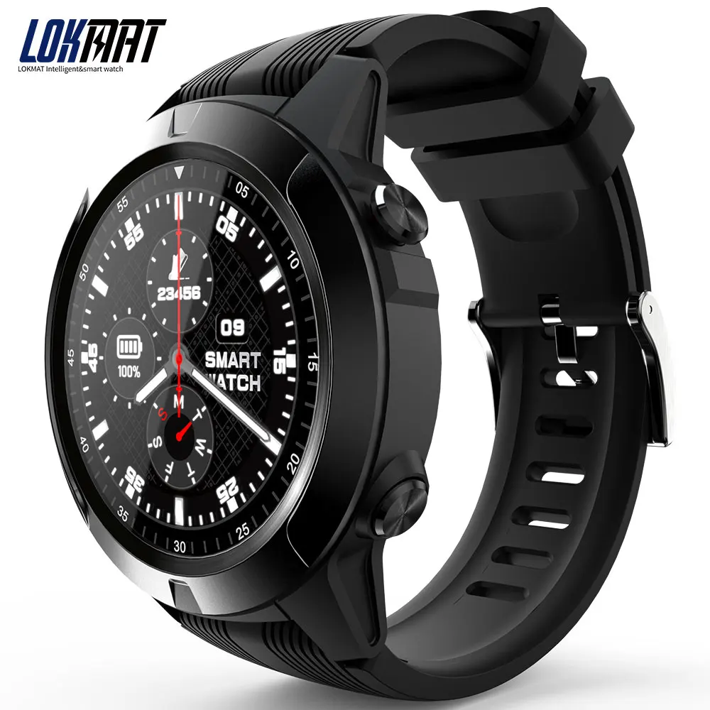 

LOKMAT TK04 GPS Smart Watch SMA Heart Rate1.3inch Screen BT3.0+4.0 Waterproof Pedometer Alarm Remote Camera Sports Smartwatch