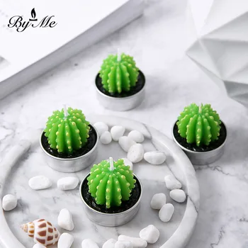 

byme Succulents Cactus Candle 3 Pieces Birthday Candle Smoke Free Creative Candles Set Gift Wholesale