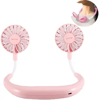 

USB Portable Fan Hands-free Neck Fan Hanging Rechargeable Mini Sports Fans 3 gears Air Conditioner Adjustable Home