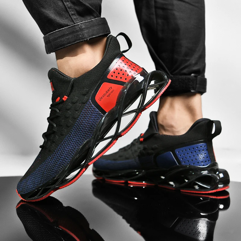 2020 new men's outdoor running sneakers spring breathable fitness blade sneakers trendy men walking training sneakers 39-47