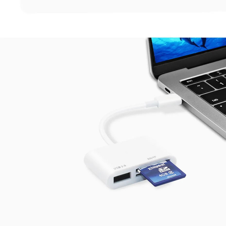 Type-C порт 3 в 1 USB кардридер адаптер type C кабель SD Micro SD TF камера подключение для мобильного телефона, с розничной упаковкой