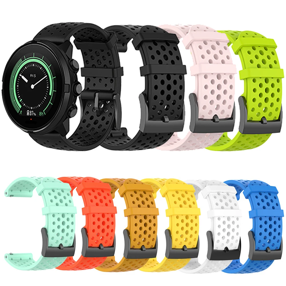 

24mm Silicone Replace Watch Band Strap for Suunto 9/7/D5/Spartan Sport/Wrist HR Breathable Watchband Bracelet for suunto 9 baro