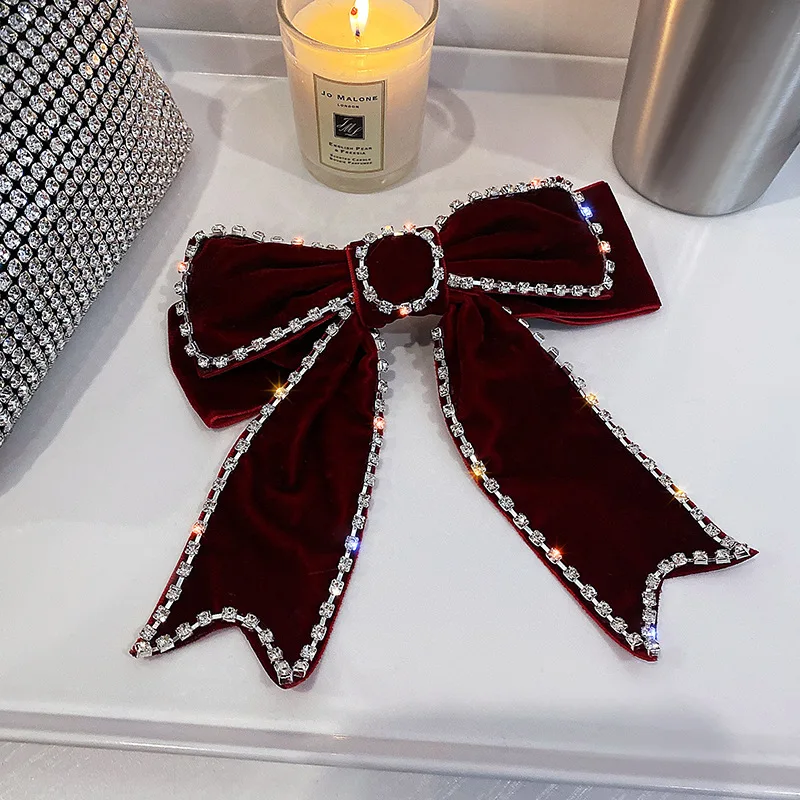 Elegant Fabric Ribbon Velvet Bow Hairpins Hair Clips