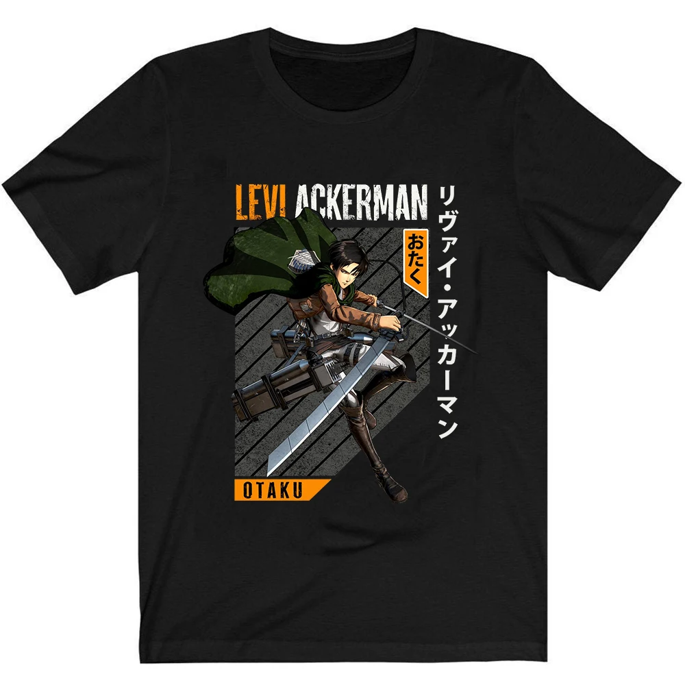 Attack on Titan Aot T-Shirt Men Cotton T Shirt Anime Ackerman Levi Clothes Tops Tees | Мужская одежда